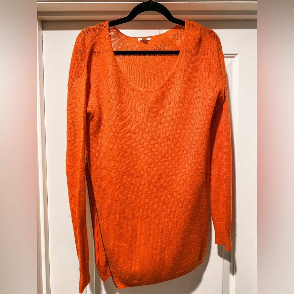 B.P. Orange Wool Sweater with Side Zipper
